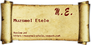 Muzsmel Etele névjegykártya